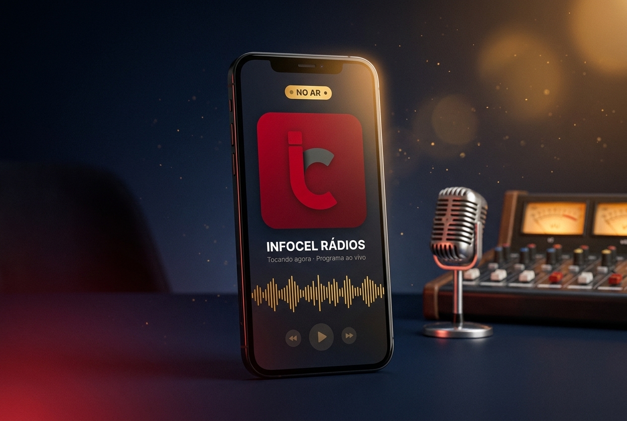 Aplicativo InfoCel Rádios no smartphone